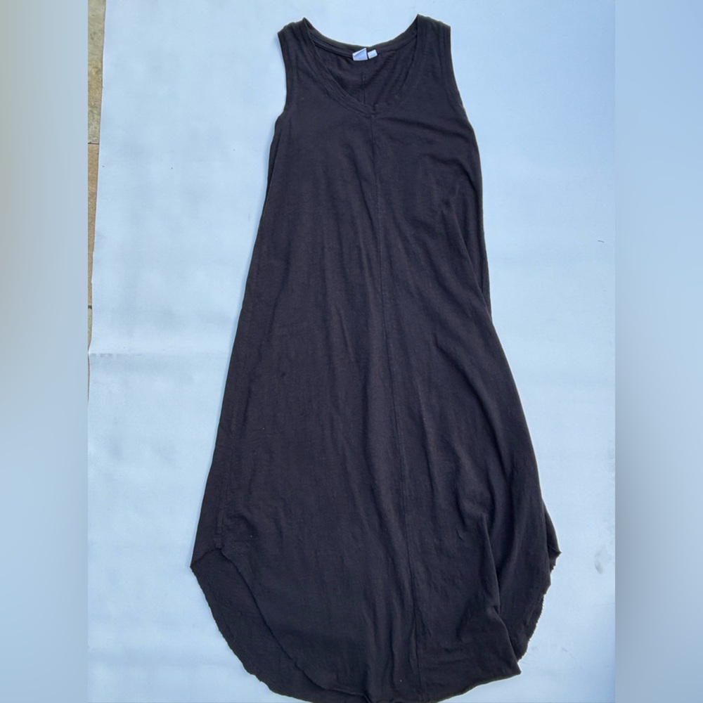 GAP Black Jersey/knit 100%cotton sleeveless dress, rounded hemline.